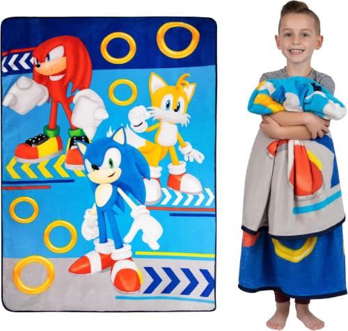 Franco Kids Bedding Super Soft Plush Micro Raschel Blanket, 62 in x 90 in, Sonic The Hedgehog (Pack of 6) - color: Sonic the Hedgehog, size: 62 in x 90 in (Pack of 6)