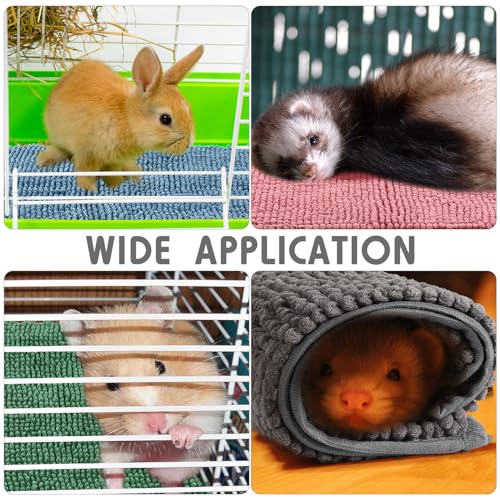 4 Pcs Guinea Pig Cage Liner 16 x 24 Inch Washable Chenille Pee Pads Pet Dog Cat Bedding Training Mat Reusable for Small Animals Puppy Bunny Hamster Chinchilla - color: Mixed Color, size: 16 x 24 Inch, style: Low Pile Chenille