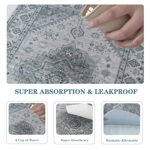 Washable Pee Pads, Super Absorbent Puppy Pads, 2 Pack 18"x24" | Reusable Dog Training Pads, Leakproof With Waterproof Non-Slip Backing For Crates, Floors, Indoor Potty & Furniture - color: Gray Medallion, size: 18"*24"(Pack of 2)