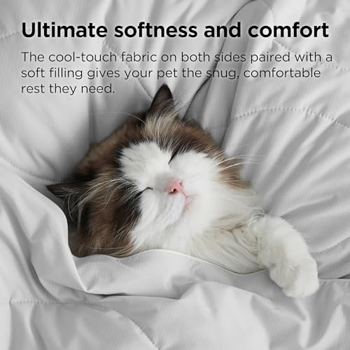 Bedsure ArcticMax™ Q-MAX>0.5 Premium Cooling Blanket for Small Dog，25x35” | Breathable Summer Washable Throw, Dog Blanket Cooling Mat Pad, Soft Durable Cold Self Cooling Pet Mat for Hot Weather，Grey - color: Pearl Grey, size: S(25x35")