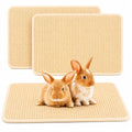 FHTONGE 2 Pcs Large Sisal Rabbit Scratching Mats for Cage Bedding | Non-Slip Base Scratcher, for Claws Sharpening Teeth Grinding Sleeping Cooling Chewing Biting, Bunny Scratch Pads Grass Mats - size: 23.6 x 15.8 in (Pack of 2)