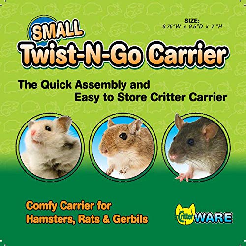 Ware Manufacturing Manufacturing Manufacturing Twist-N-Go Carrier for Small Pets, Hamsters, Ferrets, Rats, Guinea Pigs - Small - Colors May Vary - size: 9.5"L x 7.0"W x 7.0"H