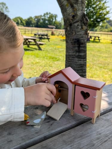 Tender Leaf Toys - Chicken Coop - 9 Pcs Miniature Henhouse Farm Animal Toys, Dollhouse Accessories Pretend Play Set for Kids Imaginative Play - Age 3+