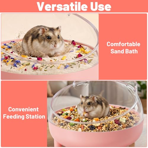 Hamster Sand Bath Container Hamster Bathtub Plastic Dust Bath Box | Hamsters Bathroom Toilet, Easy to Clean, for Dwarf Hamsters, Mice Gerbil, and Small Animals