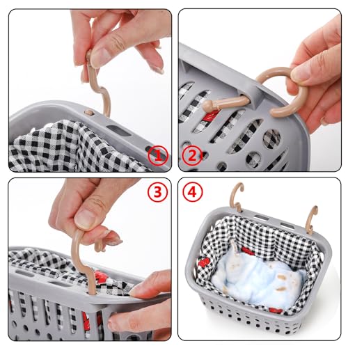 2 Pack Rat Hammock for Cage, Chew Proof Small Animal Hanging Basket Bed with Hooks, Chinchilla Hideout Ferret Cage Accessories for Guinea Pig, Hamster, Sugar Glider, Hedgehog