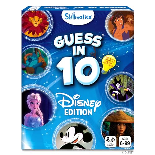 Skillmatics Guess in 10 Card Game – Disney, Gift for Kids, Travel Toys | Family Trivia Game, Educational Board Game, Cinderella, Mickey Mouse, Screen-Free Fun, Girls & Boys Ages 6, 7, 8, 9 and Up - style: 1. Disney