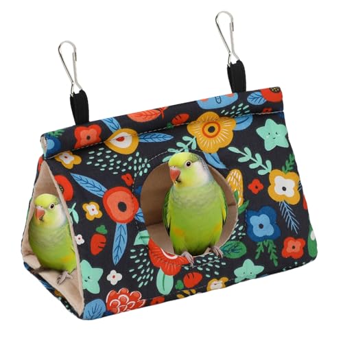 Rypet Bird Bed for Cage, Bird Tent Hut Hammock Parrot Bed Plush Navy Blue S | Warm Cotton Bird Nest, Side Hole for Easy Entry, Dual Straps for Cage Hanging, Washable Plush Hut, Small Birds - color: Navy Blue, size: Small (Pack of 1)