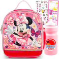 Minnie Mouse Lunch Bag for Girls Bundle w/Insulated Lunchbox + More | Soft Minnie Lunch Box Plus Water Bottle, Stickers, More - Minnie Mouse School Supplies