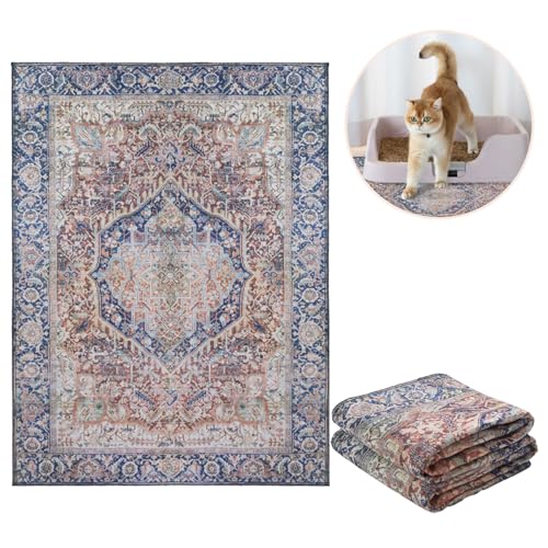 Lovewag Cat Litter Mat, Litter Box Mat, Rustic Terracotta, 36x48, 2 Pack | Washable litter mat cover, kitty litter mat & cat mat for litter box, litter trapping mat, prevents tracking, multi-cat - color: Rustic Terracotta, size: 36x48 inches (Pack of 2)
