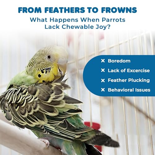 SunGrow Wooden Bird Ladder Bridge, Hanging Exercise Toy, Bird Playground Cage Accessory, Natural Wood, Edible Dye, Interactive Small Bird Toy, Parakeet, Cockatiel, Conure, Budgie Climbing Ladder