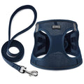 Dog Harness with Leash Set, Step-in Adjustable Puppy Vest, Navy Blue XXS | Lightweight Breathable Air Mesh, Night Safety Reflective, No Pull Puppy Vest Harnesses for Small Medium Large Dogs, Cats - color: Navy Blue, size: XXS(Chest:10"-12")