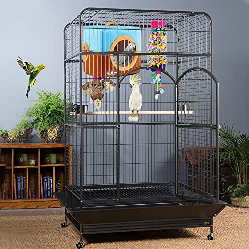 Large Size Parrot Nest House - Winter Warm Bird Snuggle Hut Hanging Birds House Cage Hideaway Cave Bed for Large Birds Amazon Parrots African Grey Cockatoos Macaws | Hanging Birds House, Coral Fleece Interior, Cage Hideaway Bed, Small Parrots and Birds -