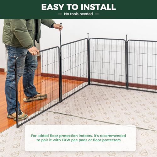 FXW Rollick Dog Playpen, Indoor, Yard & RV Camping, 32" H, 16 Panels | Easy setup, Heavy-duty, DIY layouts, for Small & Medium Dogs, Patented - color: Black, size: 32"H
