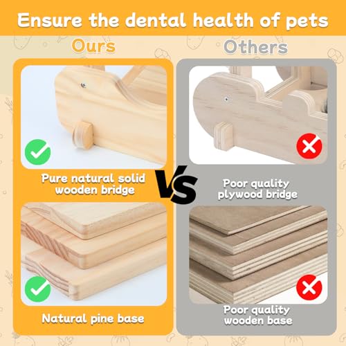 BWOGUE Chinchilla Suspension Bridge & Ledges, Chinchilla Cage Accessories | Chinchilla Wooden Ledges, Chinchilla Shelves, 1 Bridge & 6 Platforms, Natural Pine, Screw-Mounted Design, Climbing & Resting