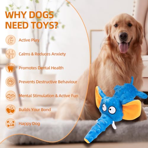 2 Pack Zesty Squeaky Dog Toys with Crinkle Paper & Squeaker - Plush Feel Stuffing-Free Chew Toys for Gentle Small and Medium Dogs, Puppy Teething Toys for Boredom Relief & Dental Care