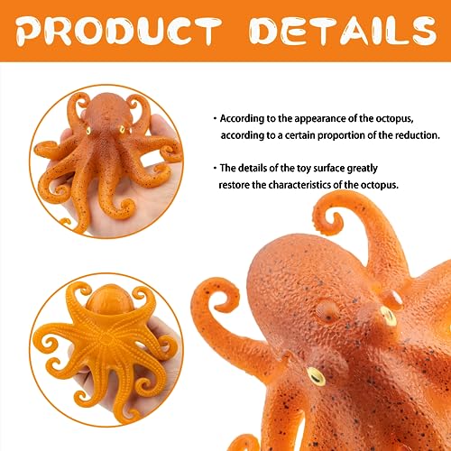 Mini Realistic Under The Sea Life Figure for Toddler Bath Bathtub, TPR Super Stretch Octopus Toy, Great for Kids' Parties, Gifts & School Projects (Octopus) - style: Octopus