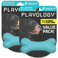Playology Dual Layer Bone Dog Chew Toy - Medium, Peanut Butter Scent, 2-Pk | Rubber Construction, All Natural Scent, Heavy Duty Design - size: Medium (VALUE 2-Pack), style: Peanut Butter