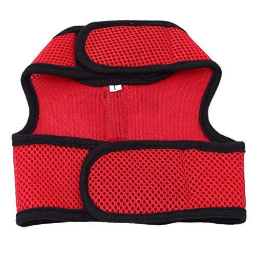 Rabbit Harness with Leash Adjustable Soft Mesh Vest Harness for Bunny Kitten Guinea Pig Rat (L, Red) - color: Red, size: L