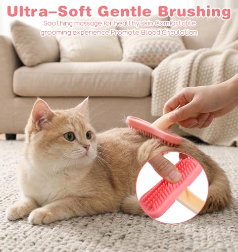 Bunny Brush for Grooming, Rabbit Brush Soft Silicone Small Animal Brushes, Removes Loose Fur for Rabbits, Chinchillas, Kittens & Puppies During Shedding Season or Bath Time