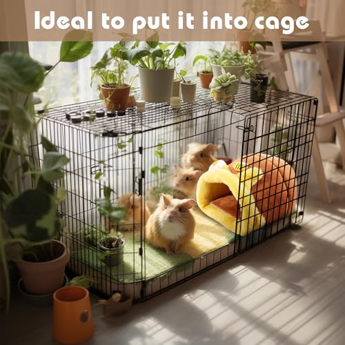Avont 2 Pack Guinea Pig Tunnel & Hideout, Small Animal Bed | Soft Washable Fleece Hideout for Guinea Pigs, Chinchillas & Hamsters - Fruit or Animal Shape
