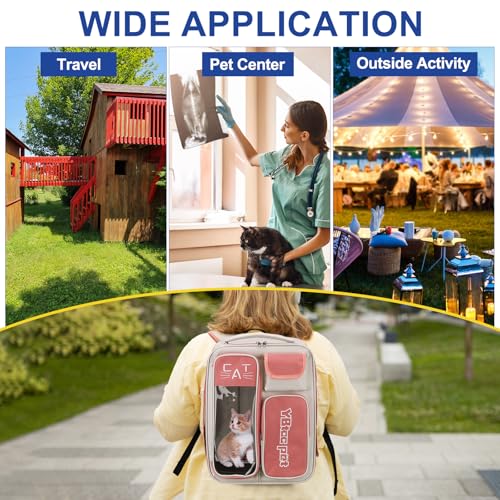 Pet Backpack Carrier, Portable and Ventilated, Oxford Cloth, Dogs Cats and Small Animals Travel Bag 12.99" Up to 16.5 Lbs, (Purple), Intended for Hiking/Camping/Traveling - color: Purple