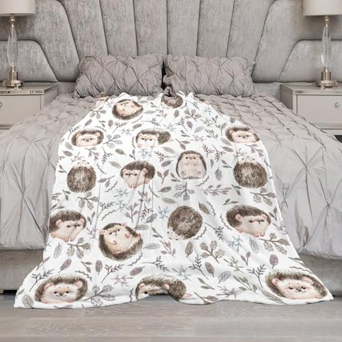 Cute Hedgehog Blanket Super Soft Cozy Throw Blanket, Lightweight Fuzzy Comfy Flannel Blanket Warm Plush for Couch, Sofa, Bed Travel and Camping Gifts 50"x40" - color: Cute Hedgehog, size: 50"x40"