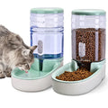 Kacoomi Automatic Dog Cat Feeder and Water Dispenser Gravity Food Feeder and Waterer Set with Pet Food Bowl for Small Medium Dog Puppy Kitten, Large Capacity 1 Gallon x 2 - color: Green