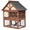 Merry Pet Tudor Rabbit Hutch for up to 4 Rabbits with Asphalt Roof and Removable Tray for Easy Cleaning