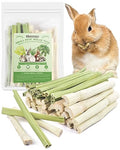 Bissap 40PCS Rabbit Chew Sticks, 20PCS Sweet Bamboo Chew Sticks & 20PCS Papaya Stems Bunny Chews for Rabbit Hamster Chinchilla Guinea Pig Small Animals Natural Molar Treats - size: 40 Count