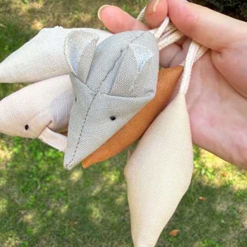 Catnip Mice Cat Toys, 6 Pcs Interactive Fabric Mouse Toys for Indoor Cats | Handcrafted,Durable Soft,Catnip & Silvervine Blend,Interactive Play,Encourages Chasing, Chewing,Kitty Exercise and Fetch Toy - size: Small