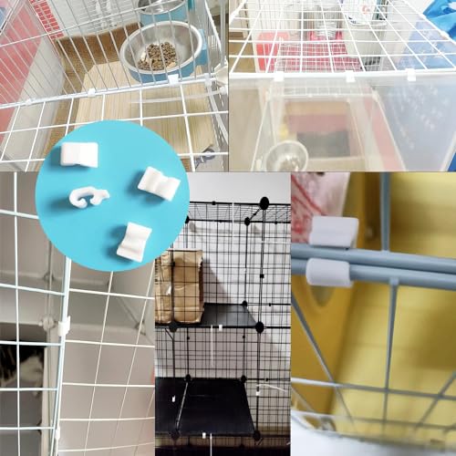 50 Pack Wire Cage Clips Cat Cage Door Latch Buckle Lock Snap on Detachable Connector Clamp for DIY Assembly Kitten Puppy Chicken Quail Pigeon Dog Rabbit Cages Gate Yard - color: 50 Pack