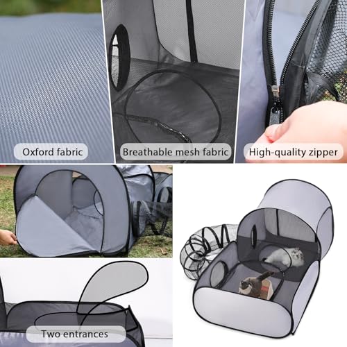 TailTastic Cat Playpen,3-in-1 Surround Tunnel for Indoor & Outdoor Use | outdoor cat tent,breathable mesh,pop-up folding design,and Medium/Large sizes for cats and small animals