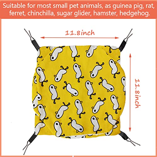 LEFTSTARER Triple-Layer Sugar Glider Hammock, Small Pet Cage Hammock, Sugar Glider Cage Accessories Hamster Bedding Small Animals Bed for Chinchilla Parrot Ferrets Rat Playing Sleeping (Yellow Duck) - color: Yellow Duck