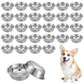 30 Pcs Stainless Steel Dog Bowls, 5.8 Inch Metal Dog and Cat Food Water Bowl, Pet Dishes for Kennel Crate, Dishwasher Safe