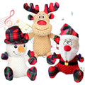 3 Pack Dog Christmas Squeak Toys, Plush Squeaky Medium & Small Dog Chew Toys, Stuffed Squeaky Toys for Dogs Puppy - Funny Cute Dog for Dog Birthday - color: christmas red