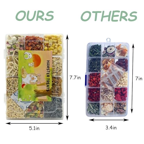 Hamster Treats 15 PCS Rat Treats Hamster Chews for Gerbils Sugar Glider (Small)