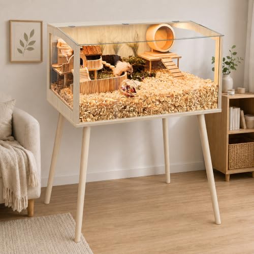 PROLEE Hamster Cage with Legs, Guinea Pig Cages Chew Proof, Hamster House, Hamster Cages and Habitats, Small Animal Cage, 40" L x 20" W x 47.5" H - size: 40.0"L x 20.0"W x 47.5"H