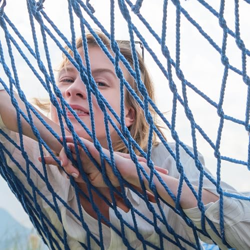 GAFETE Single Rope Hammocks for Outside, Traditional Hand Woven Cotton Hammock with Hardwood Spreader Bar, Max 450 lbs Capacity (Lake Aqua, Small) - color: Lake Aqua, size: Small