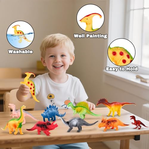 Kimicare Kids Dinosaur Figures Toys, 18 Pcs Plastic Dinosaur Toys for Kids 3-5, STEM Educational Realistic Dinosaurs Figurine Playset for Toddlers, 5 to 7 Inch Dino Toy Birthday Gifts Boys Girls - style: Dinosaur Toys