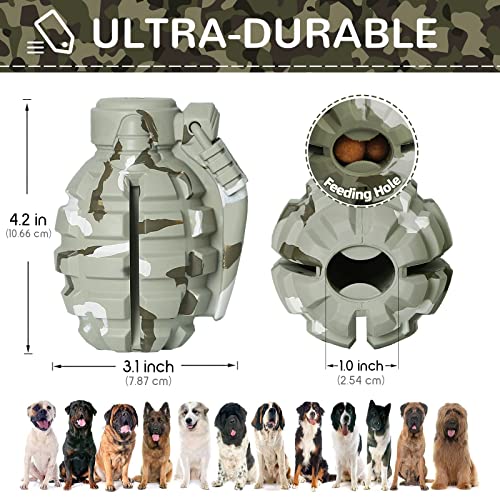 Dog Toys for Aggressive Chewers Large Breed, Fun to Chew (Camo) | German Shepherd, Indestructible Interactive Treat Dog Toys for Large Medium Breeds, Food Grade&Tough Rubber, Chase and Fetch - color: Camouflage color