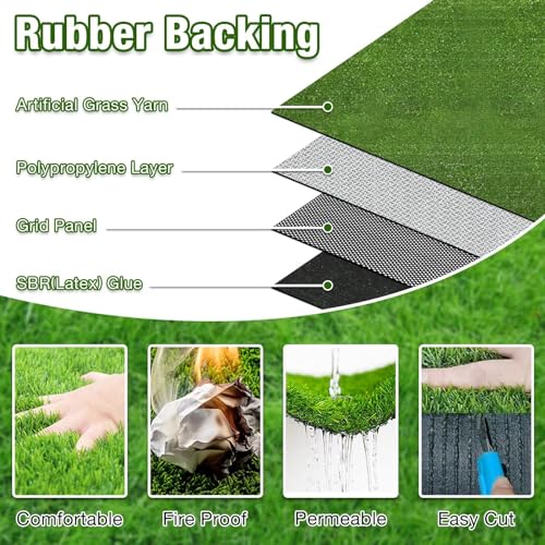 GLOBREEN Artificial Grass for Dogs Potty, 3FTx5FT Puppy Grass Pee Pad, Indoor Outdoor Pets Turf Fake Grass Rug for Balcony Patio - size: 3FTX5FT