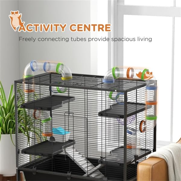 Hamster Cage with Detachable Playpen, Small Animal Habitat for Dwarf Hamsters and Hamster Cages Mice, Multi-Level Wire Extra Large Hamster cage Enclosure with hanster cage Hideouts