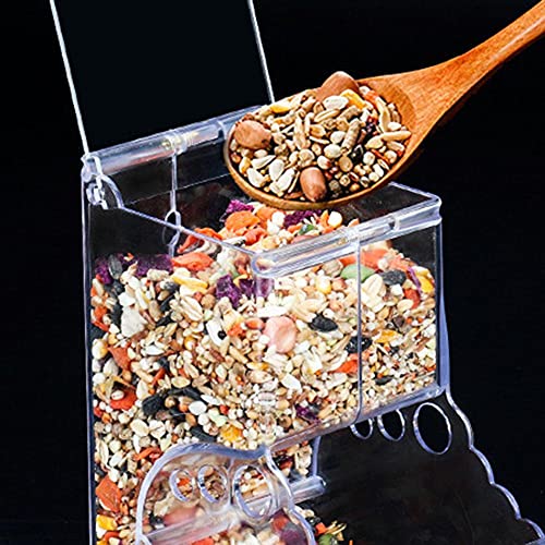 Hamsters Feeder Small Animals Automatic Dispenser Acrylic Clear Pet Food Storage Bowl for Dwarf Hamster Gerbils Mice Hedgehog Guinea Pig Pigeon Parrots (300ML) - color: 300ML