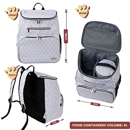 BAGLHER Dog Travel Bag Backpack, Airline Approved Pet Supplies Backpack, Dog Travel Bag with 2 Silicone Collapsible Bowls and 2 Food Baskets DLWhite - color: DLWhite