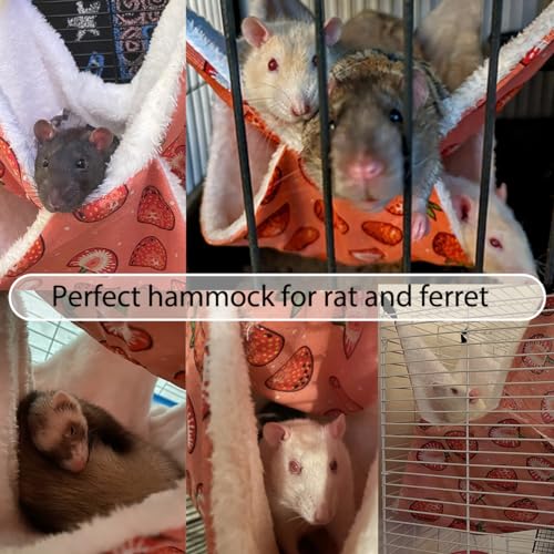 EAEDMY Rat Ferret Hammock Toys Cage Accessories, Guinea Pig Hideout Tunnel, Warm Bed for Rat Ferret Guinea Pig Sleep Hide and Play (4.Hammock) - color: 4.Hammock