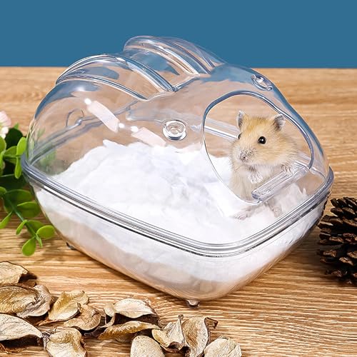 Hamster Sand Bath Container Large Hamster Toilet with Scoop Set,Small Animal Bath House,Suitable for Chinchilla Syrian Gerbil