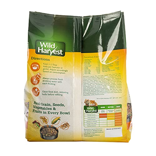 Wild Harvest Hamster And Gerbil Advanced Nutrition Diet, 4-Pound, Multicolor, One Size (E1950W), 4 pounds - size: 4 Pound (Pack of 1)