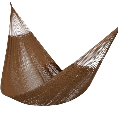 Family Handwoven Rope Mayan Hammock, 600 lbs Capacity, Extra Large | 2 Person, Portable Carrying Bag, Easy-Used Tree Straps, Carabiners, Soft Fabric,Patio (Desert, XX-Large) - color: Desert, size: XX-Large