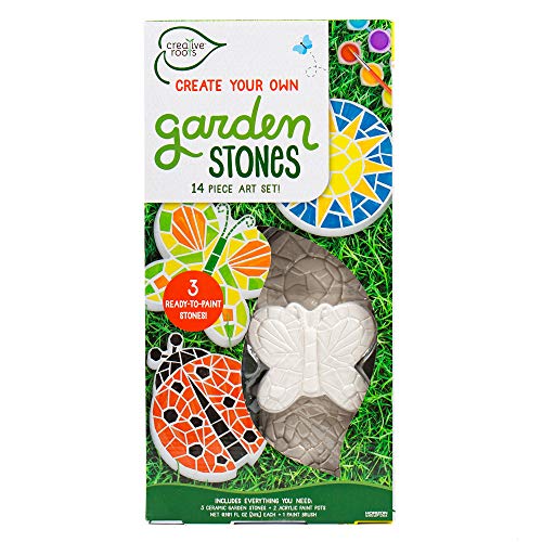 Creative Roots Paint Your Own Butterfly, Ladybug & Sun Stepping Stone by Horizon Group USA, 1 box of 3 count - style: Pack of 3