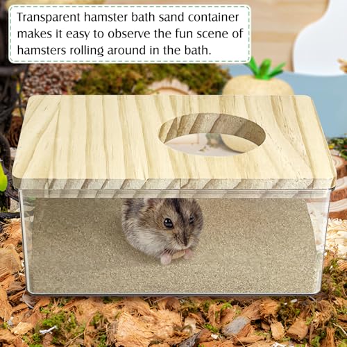kathson Hamster Sand Bath Box Transparent Gerbil Bathroom & Digging Box Acrylic Small Syrian Hamster Litter Box Hamster Dust Bath Container Cage Accessories for Lemming Mice (Small Rectangle) - size: Small - Rectangle
